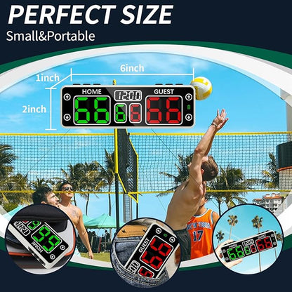 YZ Upgraded Digital Scoreboard with Timer, Mini Magnetic Electronic Scoreboard, LED Portable Scoreboard Basketball, Cornhole Score Keeper for Indoor&Outdoor Games