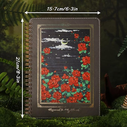 Spiral Notebook for Women, Durable A5 Leather Hardcover Notebooks, 140 Lined Pages, Cute Notebooks for Perfect Supplies at School, 8.3 x 6.2 in