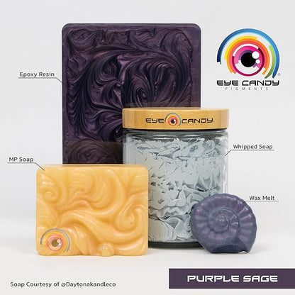 Eye Candy Pigments Premium Purple Mica Powder - Purple Sage (25gr) - for Epoxy, Resin, Soap, Paint, Woodworking, Acrylic Pouring, Bath Bombs, Fishing Lures - DIY Arts and Crafts Additive