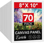 ESRICH 8x10 Canvases for Painting, 70 Pack Canvas Boards for Painting Primed Acid Free Blank Canvas Panels for Oil Paint, Watercolor, Acrylic Paint, Gouache and Tempera.