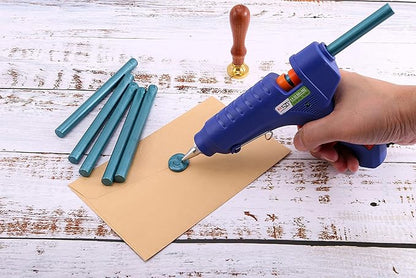 Yoption 15 Pieces Glue Gun Sealing Wax Sticks for Wax Seal Stamp, Great for Wedding Invitations, Envelopes, Cards, Christmas Gift Ideas, Wine Packages (Teal Blue)
