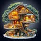 WOODBESTS Wooden Puzzles for Adults (270 Piece, L, 13.4 * 13.4in) Fox House Wood Puzzle Adult, Unique Wooden Animal Jigsaw Puzzles, Family Game and Birthday Gifts for Friend