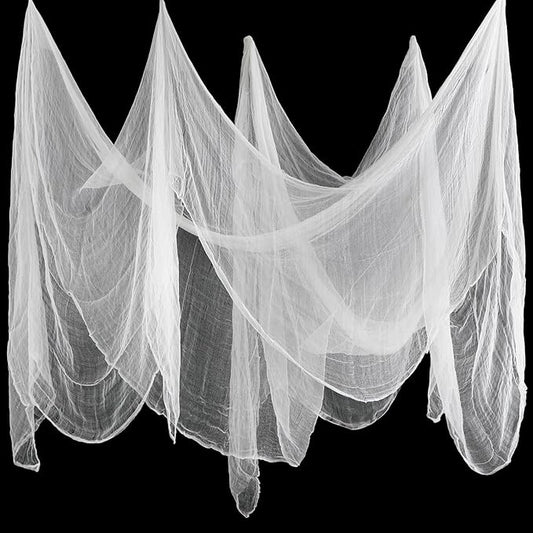Boao Halloween Cheese cloth 39.37 x 393.7 Inch White Cheesecloth Roll for Crafts Large Cotton Muslin Gauze Fabric for Halloween Outdoor & Indoor Spooky Decoration