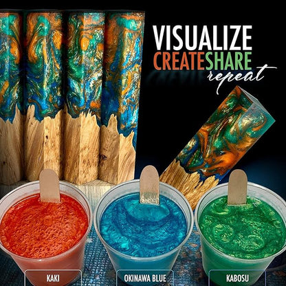 Eye Candy Pigments Premium Blue Mica Powder - Okinawa Blue (50gr) - for Epoxy, Resin, Soap, Paint, Woodworking, Acrylic Pouring, Bath Bombs, Fishing Lures - DIY Arts and Crafts Additive