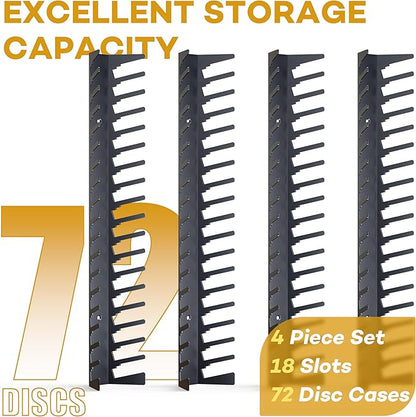 Funturbo Video Game Storage Wall Mount Game Case Holder, Metal Wall Mounted Media Storage Shelves for PS, Xbox, Switch Game Organizer (4-Pack)