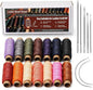 0.55 mm Round Waxed Thread, 14 Colors 76 Yards Spool Wax Coated String, Leather Sewing Waxed Thread for Sewing, Stitching, Beading, Braiding, Bracelet, Bookbinding