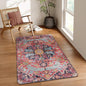 Lahome Bohemian Floral Medallion Area Rug - 3x5 Hot Pink Rug for Girls Room Front Entry Mat, Non-Slip Machine Washable Soft Throw Carpet for Bathroom Apartment Entrance Laundry, Fuchsia/Multi