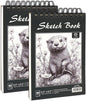 CONDA 5.5 x 8.5 Sketchbook Book - Top Spiral Bound Pad, 2 Packs of 100-Sheets (68lb/100gsm) Acid Free Artistic Paper for Drawing, Painting, Writing - Ideal for Beginners Artists