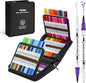 Ohuhu Markers for Adult Coloring Books No Bleeding 100 Colors Water-based Dual Tips Fineliner & Brush Coloring Markers for Kids Adults Beginners Drawing Pens for Journaling Lettering - Maui - White
