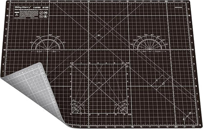 A2 Cutting Mat around 18" x 24", Self Healing Double Sided 5-Ply Mat for Crafts, Fabric, Sewing, Quilting, Workbench, Scrapbooking, Projects - Black/Gray