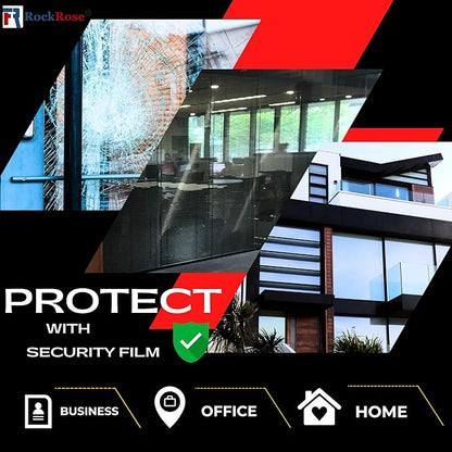 UV 99% Security and Safety 4 Mil Clear Window Film Shatterproof Anti Shatter Tempered Glass Film for Home and Office Windows (Clear, 24 in x 15 FT)