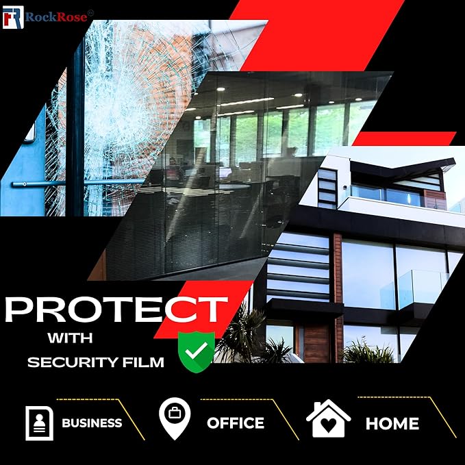 UV 99% Security and Safety 4 Mil Clear Window Film Shatterproof Anti Shatter Tempered Glass Film for Home and Office Windows (Clear, 60 in x 100 FT)