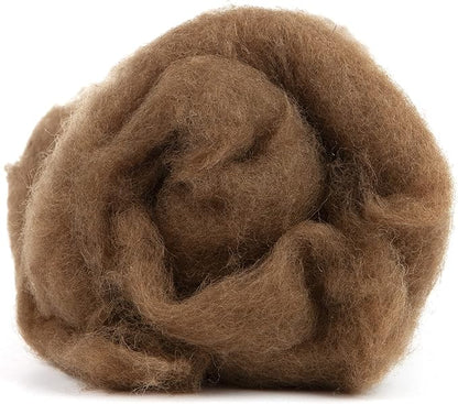Desert Breeze Distributing Maori Wool Carded Batting, 100% Natural New Zealand Wool Made by DHG in Italy for Needle Felting, 3.5 OZ, 27 Micron, Color Walnut Brown