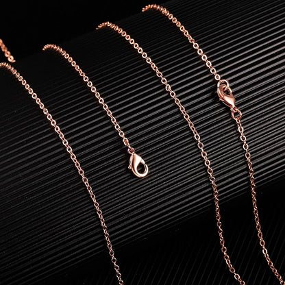 ALEXCRAFT Wholesale 12PCS Rose Gold Plated Solid Brass Chain Finished Flat Cable Chains Bulk for Jewelry Making (26"(2.0MM)