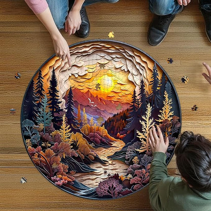 masseruon Round Puzzles for Adults 1000 Pieces-Naturelish Puzzle-26.6x26.6in Jigsaw Puzzles with HD Matte Finish-Hard Impossible Difficult for Adult-Challenging Gift for Puzzle Lovers