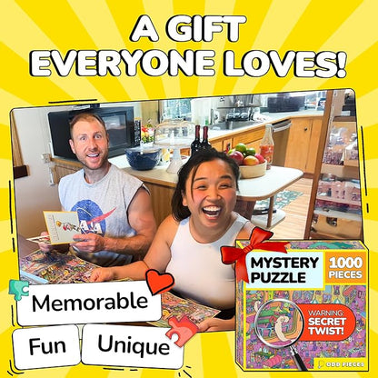 Odd Pieces Jigsaw Puzzles 1000 Pieces - Magic Mystery Story Secret Ending Puzzle - Perfect Game Night for Adults & Kids - Fantasy Sci-Fi City Theme (Shutterbug)