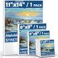 6 Packs Stretched Canvases for Painting with 4x4 Inch, 6x6 Inch, 8x8 Inch, 11x14 Inch, Painting Canvases for Acrylics,Oils & Other Media, 5/8 Inch Profile 100% Cotton Artist Framed Canvas
