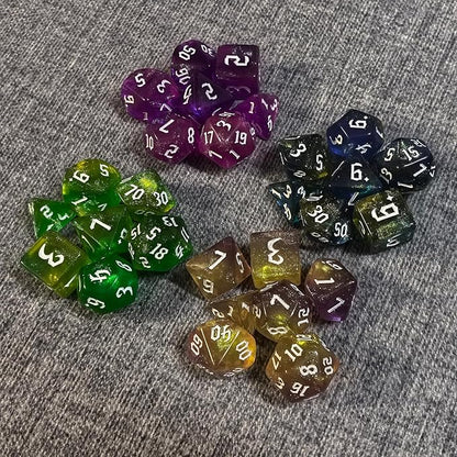 DND RPG Dice Set, Nebula Polyhedral Dice for Dungeons and Dragons, Mystery 7-Piece Set (Pale Yellow)