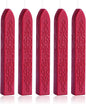 Yoption 5 Pcs Sealing Wax Sticks with Wicks for Wax Seal Stamps, Christmas Cards, Wedding Invitations, Wine Packaging, Gift Wrap, Envelopes (Wine Red)