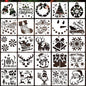 Christmas Stencils for Crafts Reusable 6" Xmas Holiday Stencil Christmas Stencils for Painting on Wood Fabrics Decor