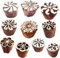 Fabric Wood Stamps Artistic Small Round Design Printing Blocks (Set of 10) Htag2151