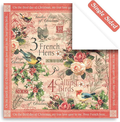 24 Sheets 12 Designs Scrapbook Paper Pad,6"×6” Single-Sided Decopodge Craft Cardstock Paper,Scrapbooking DIY Decorative Background Cardmaking Supplies.Carols
