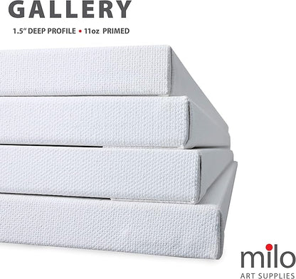 milo Stretched Artist Canvas | 24x30 inches | 4 Pack | 1.5” inch Thick Gallery Profile | 11 oz Primed Large Canvases for Painting, Ready to Paint Art Supplies for Acrylic, Oil