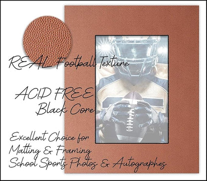 Pack of TEN 8x10 Mats Bevel Cut for 5x8 Photos - Acid Free Football Texture Precut Matboards For Pictures, Photos, Framing - 4-ply Thickness