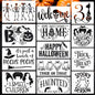 Halloween Stencils for Door Mats Skeleton Boo Stencil Reusable Halloween Stencils for Painting on Wood Sign Door Mats Fabrics DIY Crafts Decor