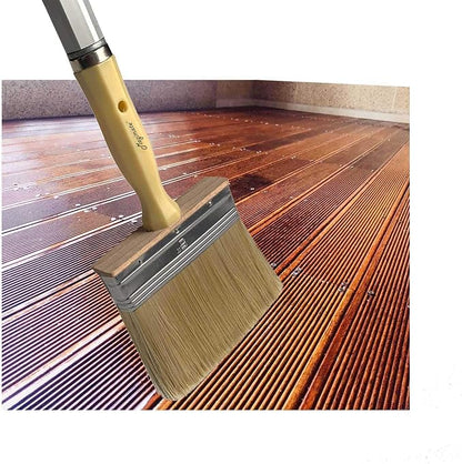 Paint Brush 5 inch, Shed and Fence Stain Block Brush with Screwed Handle for Decks, Walls and Heavy-Duty Painting Projects, Poly/Bristle Blended(6-Pieces)