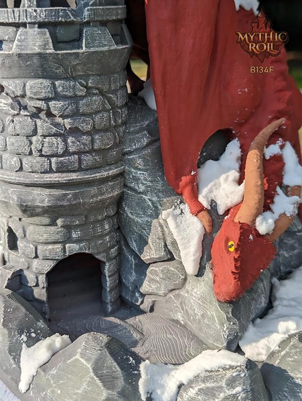 Dragon 3D Printed Dice Tower - Mythic Roll Collection - Unchained Games - Ascend to New Heights with your Rolls! (20.) Silk-Copper)