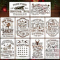Christmas Stencils for Crafts Reusable A4 Christmas Stencil Holiday Stencils for Painting on Wood Fabrics Porch Hanger Decor