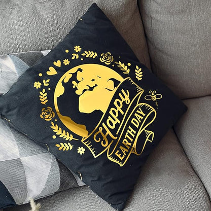 VINYL FROG Metallic Foil HTV Vinyl Roll 12" x5ft Gold Heat Transfer Vinyl Chrome Iron on Vinyl Easy to Cut & Weed DIY Heat Press Design for T-Shirts
