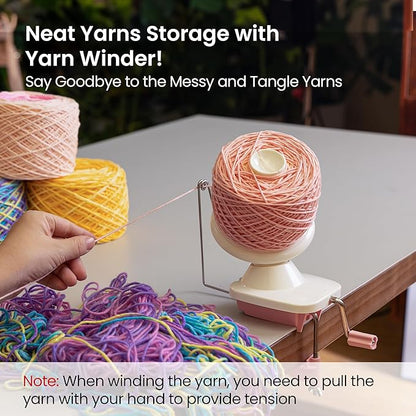 Yarn Winder, Ball Winder for Crocheting and Knitting, Ideal Gifts for Women's Day, Hand Operated Winder for Yarn Storage, Included Scissors and Storage Pouches