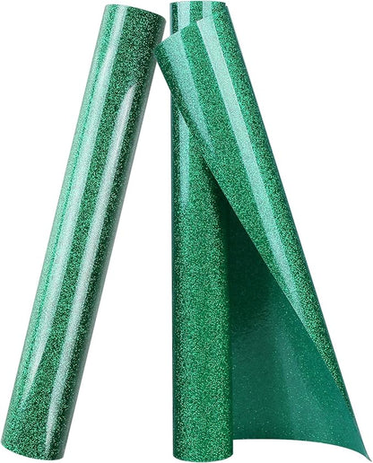 TORC Green Glitter HTV Heat Transfer Vinyl Roll 12 inch x 10 ft Iron on Vinyl for T Shirts Crafts Christmas St. Patrick's Day Decor