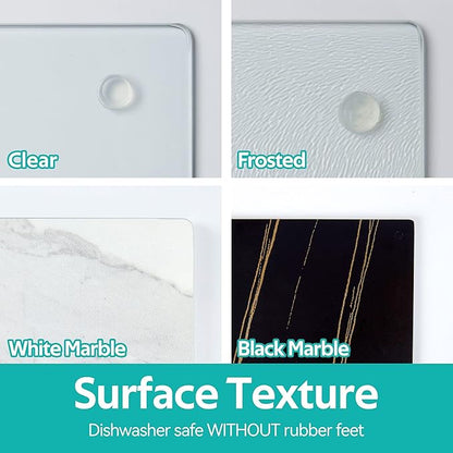 Murrey Home Glass Cutting Board for Kitchen Counter, Tempered Glass Chopping Boards Dishwasher Safe, Small Clear Countertop Tray, Scratch Resistant, Heat Resistant, Non Toxic, Clear, 12"x8"