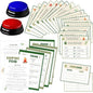 30 Pcs Camping Friendly Feud Game Set Camping Party Game Trivia Quiz with 18 Card 2 Buzzer for Adults Family Games Activities Party Supplies, Battery Not Included