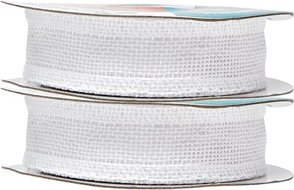 Mandala Crafts White Burlap Ribbon 1 Inch Wide Jute Ribbons for Crafts - 20 Yds Roll Rustic Burlap Wrap Trim Ribbons for Wreaths Bows Wedding Party Decoration