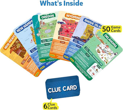 Skillmatics Guess in 10 States of America, Educational Travel Toys, Christmas Stocking Stuffers for Boys, Girls, and Kids Who Love Card Games, Geography and History, Gifts for Ages 8, 9, 10 and Up