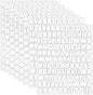 Starboling White Alphabet Stickers, 1/2 inch, 10 Sheets, Self-Adhesive Vinyl, Minimalist Style, Perfect for Labels & Decor