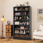 55" Storage Cabinet with 6 Adjustable Shelves (8 Tiers Total), Metal Shelving Unit for Garage, Pantry, Office – Easy Assembly, Durable Freestanding Organizer (Black, 7 Tier-55"H x 27.6"W x 11.8"D)