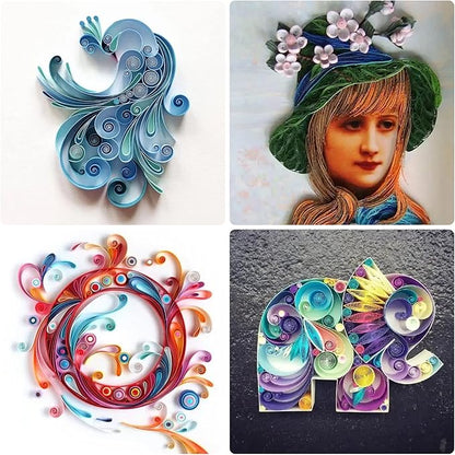 19pcs Paper Quilling Tools Kit Paper Strips DIY Tool Set with Slotted Pen Quilling Board Curling Coach Comb Crimper Border Buddy Filigrana Tool Kit