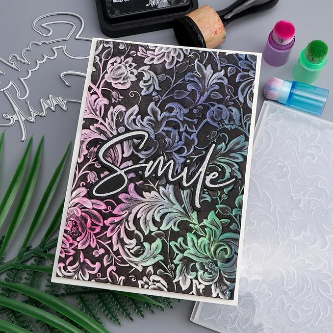 BAOFALI 3D Flowers Theme Plastic Embossing Folders Phoenix for DIY Scrapbooking Photo Album Card Paper Craft Decoration for Card Making,Embossing Template Paper Card Embossing Stencil