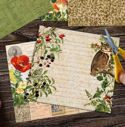 YASMEN Scrapbook Paper Pad 6x6, Vintage Patterned Cardstock, Single-Sided Decopodge, DIY Decorative Craft Paper, Scrapbooking Junk Journal Gift Card Making Supplies - 24 Sheets