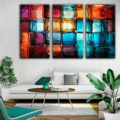 SpiritualHands Magical Light Play and Stunning Colors Tempered Glass Wall Art Painting for Living Room, Tempered Glass Modern Prints Decor, Large Vivid Color Panel for Bedroom, Kitchen, or Office