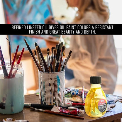 U.S. Art Supply Refined Linseed Oil, 125ml / 4.2 Fluid Ounce Container