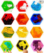 Squishy Liquid Sensory Tiles for Kids – Soft Colorful Hexagonal Tactile Play Pads for Squeezing, Visual Tracking, Desk, Calm Corner, Quiet Play or Travel (12-Pack, 5.2" x 3")