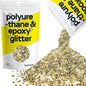 Hemway Glitter for Resin 100g Champagne Gold Metallic Crystals for Epoxy Craft Super Chunky Flakes Tumblers Wax Melt