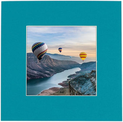 5x7 Mat for 8.5x11 Frame - Precut Mat Board Acid-Free Show Kit with Backing Board, and Clear Bags Teal Blue 5x7 Photo Matte Made to Fit a 8.5x11 Picture Frame Matboard for Framing, Pack of 10 Mats