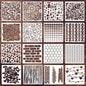 Texture Stencils for Painting Geometric Stencil Cubist Layering Background Templates Stencils for Painting on Wood Wall Furniture Fabrics Decor